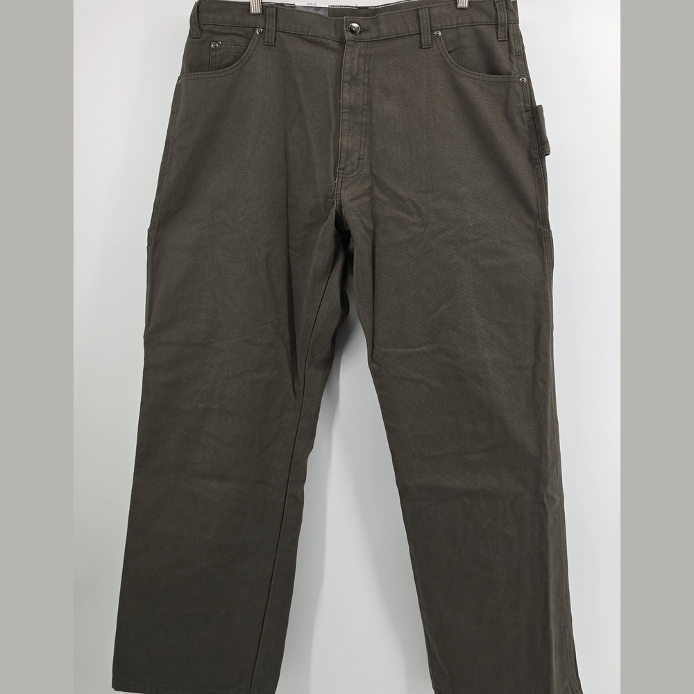 Dickies Mens Carpenter Jeans 40x30 Relaxed Fit Straight Leg Olive Green Cotton
